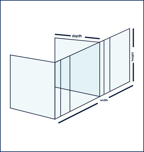2 Rooms with Glazed Separating Wall and End Panel